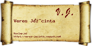 Veres Jácinta névjegykártya